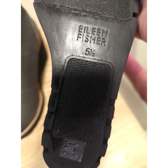 Eileen Fisher 5.5 Boots London Recyled Quill Grey Knit Suede Wedge Ankle Modest - Picture 7 of 8